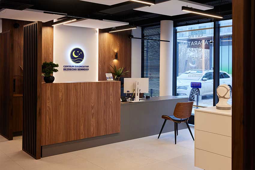 Wnętrza Centrum Bezdechu Sennego